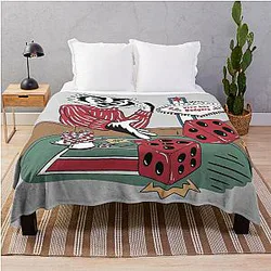 Bucky Badger Las Vegas Dice Roll Univ of Wisconsin Badgers Throw Blanket