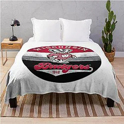 Entrancing Wisconsin Badger Design Throw Blanket