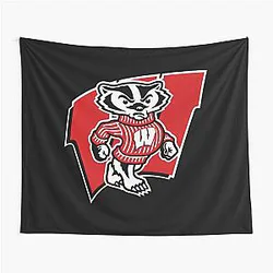 Enticing Wisconsin Badger Design Tapestry