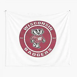 Charming Wisconsin Badger Design Tapestry