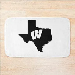 Wisconsin Badgers Fans in Texas Bath Mat