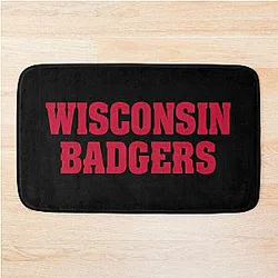 Contemporary Wisconsin Badgers Design Bath Mat