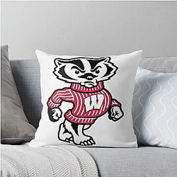 Wisconsin Badgers Throw Pillow