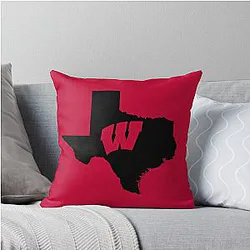 Wisconsin Badgers Fans in Texas Throw Pillow