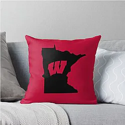 Wisconsin Badgers Fans in Minnesota Throw Pillow