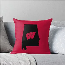 Wisconsin Badgers Fans in Alabama Throw Pillow changed to Wisconsin Badgers in Alabama Throw Pillow