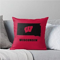 Wisconsin Badgers Fans in South Dakota Throw Pillow