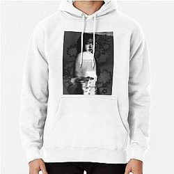 Wonyoung Ive b&w flower pullover hoodie