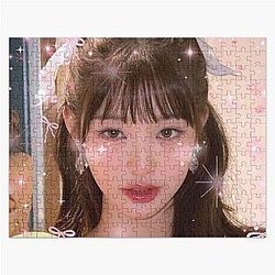 KPop IVE Wonyoung Pink Bows Jigsaw Puzzle