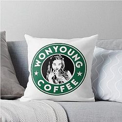 Iting Girl Wonyoung Coffee Throw Pillow