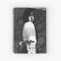 Wonyoung IVE b&w flower design Spiral Notebook