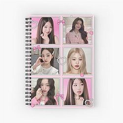 KPOP IVE Wonyoung Coquette Pink Cute Photo Set Spiral Notebook