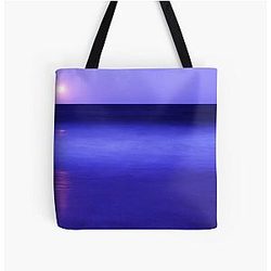 Full moon over surf, Wooli Tote Bag