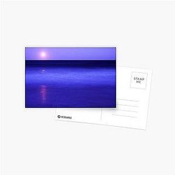 Full moon over surf at Wooli Postcard