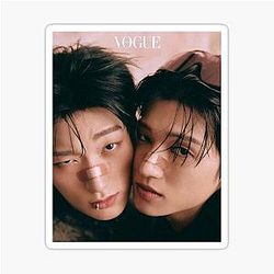 Woosan hot x Wooyoung ATEEZ black and white kpop boyfriend material Abs ethereal Sticker