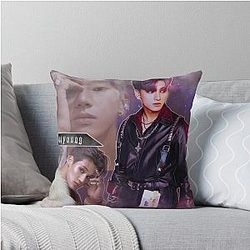 Purple theme Wooyoung Throw Pillows