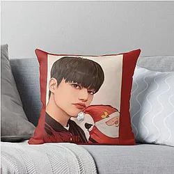 Ateez Christmas Wooyoung Throw Pillow