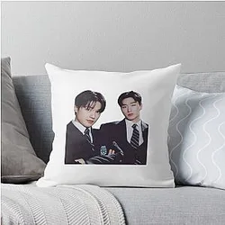 Ateez San Wooyoung Suits Tiny Membership Sticker Throw Pillow