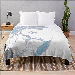 ATEEZ Wooyoung Lino Print Trans Marble Ver Throw Blanket