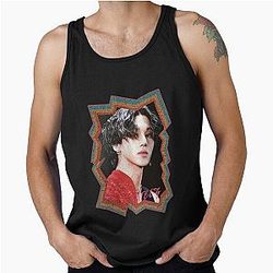 Jung Wooyoung ATEEZ Wooyoung Korean Kpop Retro Oil Paint Design Tank Top