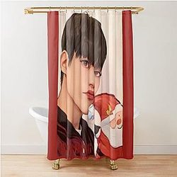 Ateez Christmas Selfie Shower Curtain