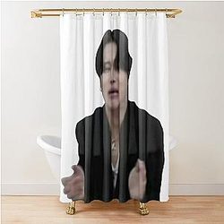 Distressed Wooyoung Meme Shower Curtain