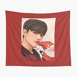 Ateez Christmas Selfie Wooyoung Tapestry