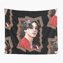 Jung Wooyoung ATEEZ Wooyoung Korean K-pop Retro Color Oil Paint Design Tapestry