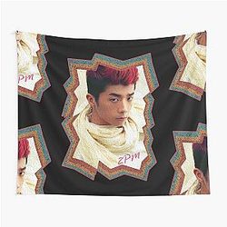 Jang Wooyoung 2PM Korean Kpop Retro Oil Paint Design Tapestry