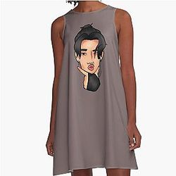 ATEEZ Wooyoung man bun A-Line Dress