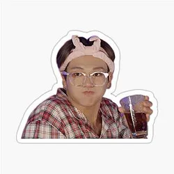 Wooyoung Sipping Tea Sticker
