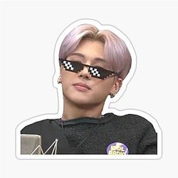 Wooyoung Meme Glasses Sticker