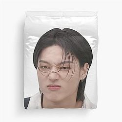 Angry Wooyoung Meme Duvet Cover