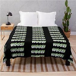 Green Throw Blanket Name Label (Black) Woozi
