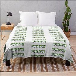 Green Woozi Label Throw Blanket