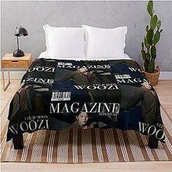 SEVENTEEN Woozi magazine cover Throw Blanket