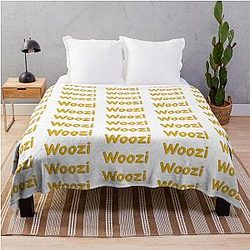 Golden Balloon Foil Name Throw Blanket