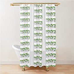 Green Layer Woozi Name Label Shower Curtain