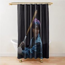 HOME RUN Woozi with a bat Shower Curtain