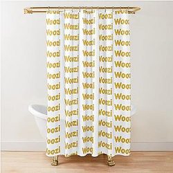 Golden Balloon Foil Name Label Shower Curtain