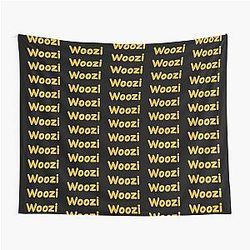 Golden Balloon Name Label (Black) Tapestry