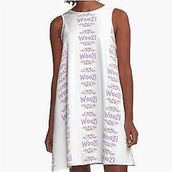 Purple A-Line Dress with Woozi Label