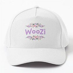 Purple Flower Woozi Name Label Baseball Cap