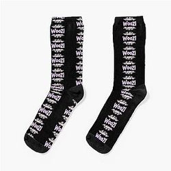Purple Flower Socks With Woozi Name Label Black