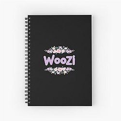 Purple Woozi Label (Black) Spiral Notebook