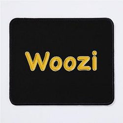 Golden Balloon Name Label - Black Mouse Pad