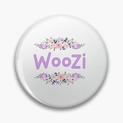 Purple Flower Pin Woozi Label Name