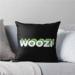 Green Layers Woozi Label (Black) Throw Pillow