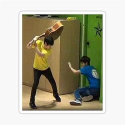 Woozi threatens Mingyu with a guitar sticker