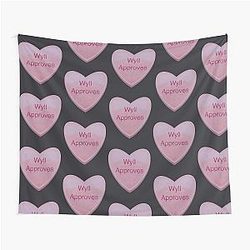 Wyll Approves Valentine's Heart Candy Tapestry